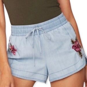 Express High Rise Chambray Shorts​​​​‎